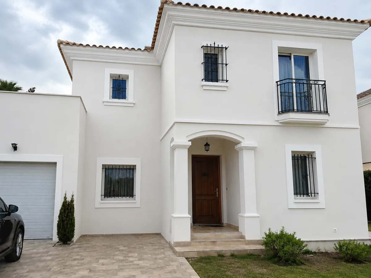 Façade de villa rénovée après ravalement par BAT FINITION